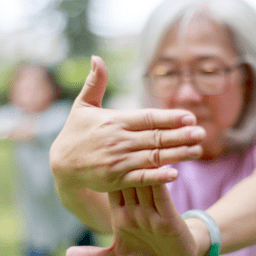 Women practice Tai Chi in Park