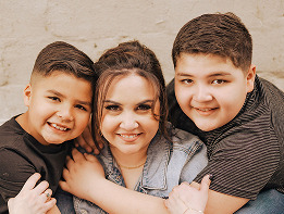 Young kids with their mom