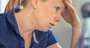 Woman having a headache