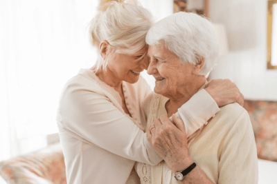 Older woman hug